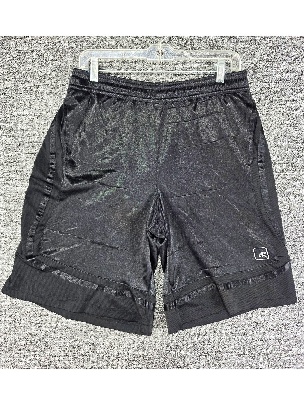AND1 Men's Black Mesh Polyester Basketball Shorts Size M Drawstring Pockets